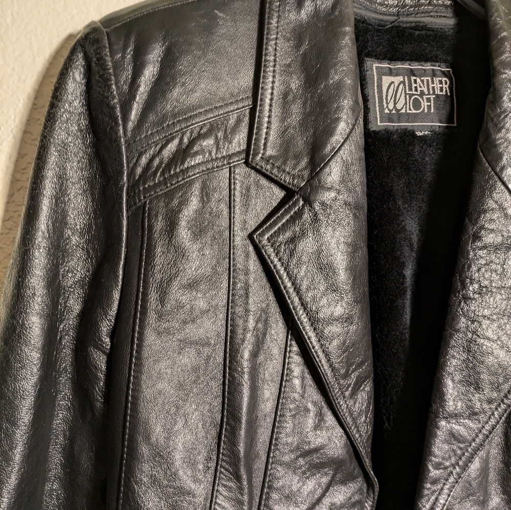 Leather loaf leather jacket size 13/14 vintage - Picture 4 of 15